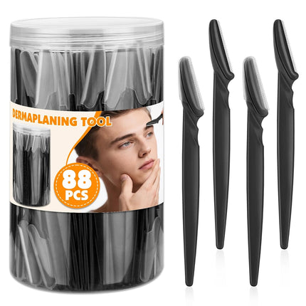 88-Pc Eyebrow & Face Razors – Dermaplane Shaver Set with Storage Jar