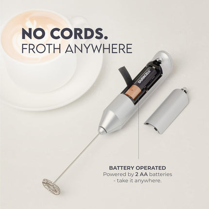 FrothMate Handheld Milk Frother, Portable Foam Maker for Lattes & Cappuccinos
