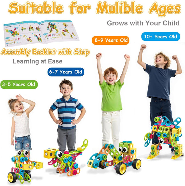 199PCS STEM Building Blocks Toy, Educational Construction Set for Kids 3–8+