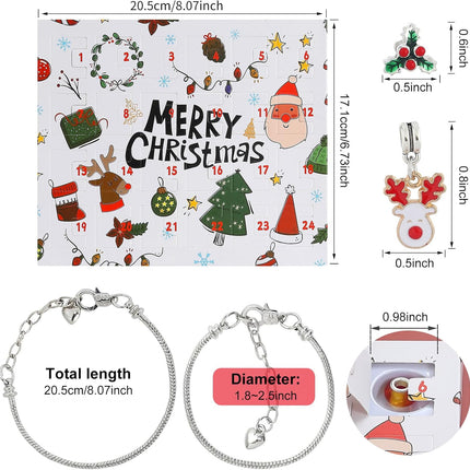 Christmas Advent Calendar Bracelets 2025 – 24-Day Xmas Countdown DIY Jewelry Making Kit