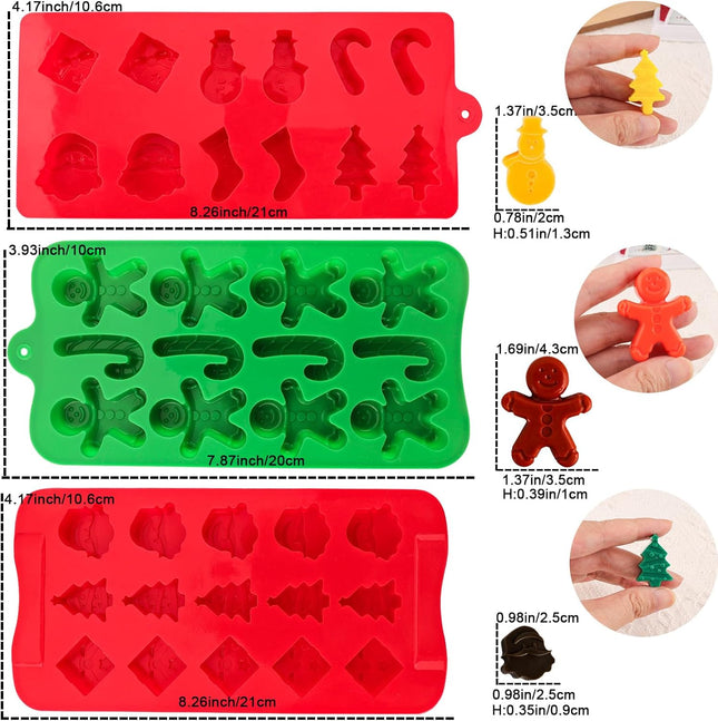 Christmas Silicone Molds – Tree, Santa, Candy & Chocolate Baking Molds