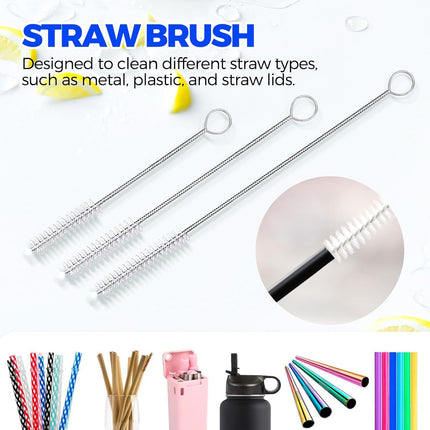 6 Pack Dish Brush Set Bottle Scrub Brush Straw Brushes Kitchen Cleaning Gray