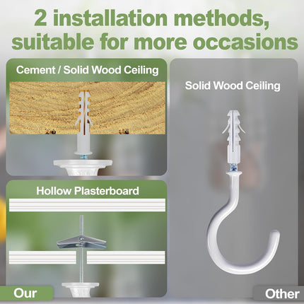 6-Pack Ceiling Hooks – Heavy Duty Metal Hooks for Hanging Plants & Lights