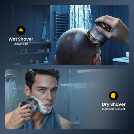 Magnetic Head Shaver for Bald Men IPX7 Waterproof Wet Dry Electric Razor