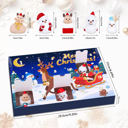 Christmas Advent Calendar – 24-Day Countdown with Glowing Resin Figurines