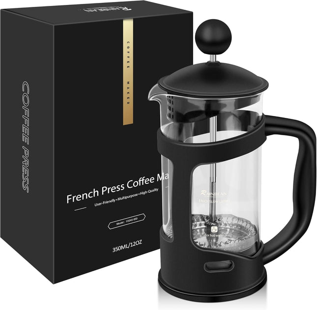 Mini French Press Coffee Maker 12oz 350ml with Stainless Steel Filter Small