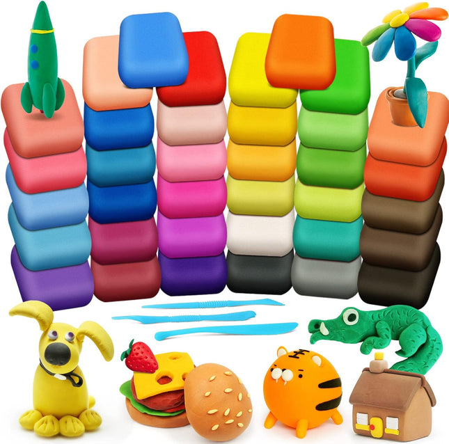 Magic Clay – 36 Colors Air Dry Modeling Clay with Tools for Kids 3+