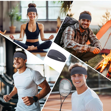 6 Pack Sports Headbands for Men and Women Sweat Wicking Workout Hairbands