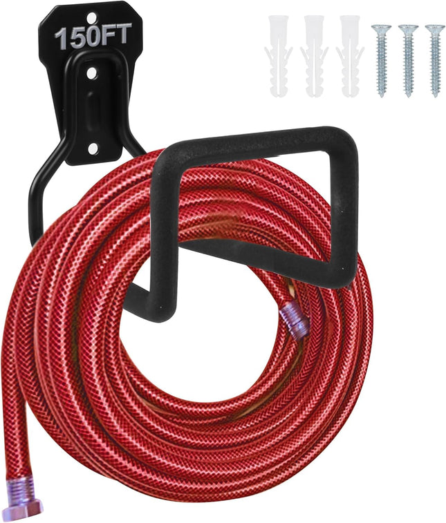 Metal Garden Hose Holder – Heavy Duty Wall-Mounted Hose Reel & Hooks