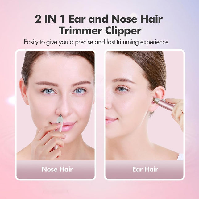 Electric Ear & Nose Hair Trimmer – Painless, Mini, Portable with Travel Case