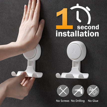 2 Pack Razor Holder Shower Hooks with Powerful Suction Cups for Bathroom