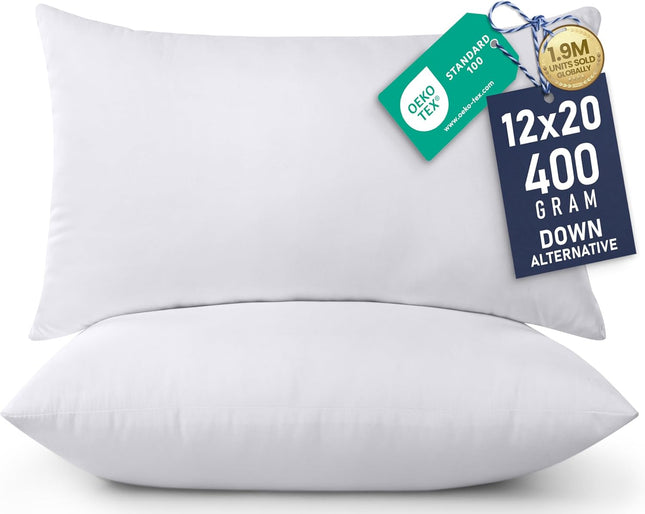 12x20 Decorative Pillow Inserts, Set of 2 – Soft & Fluffy for Couch & Bed