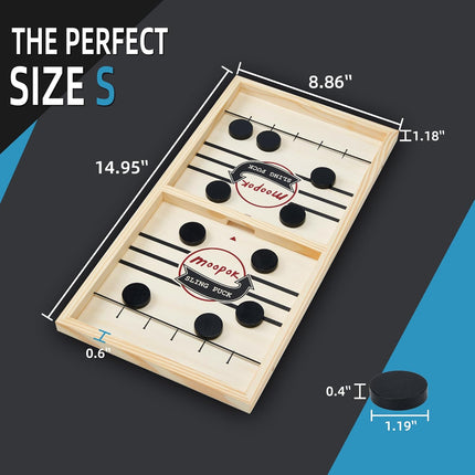 Fast Sling Puck Game Wooden Air Hockey Board Family Party Tabletop Game