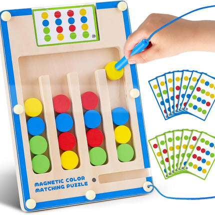 Montessori Magnetic Wooden Toys for Kids Age 3-7 Educational Preschool Puzzle Game