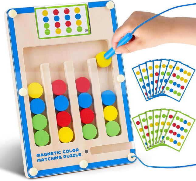 Montessori Magnetic Wooden Toys for Kids Age 3-7 Educational Preschool Puzzle Game