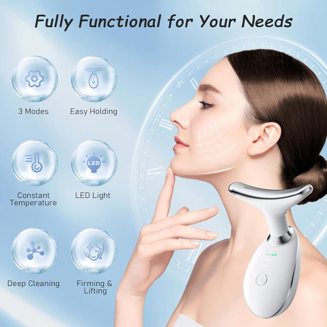Neck Face Beauty Tool Firming Tightening Smooth Skin Care Device White