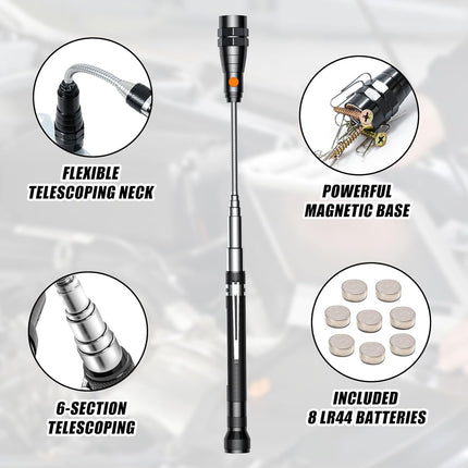 Magnetic Pickup Tool with LED – Telescoping Gadget Gift for Dad & Men