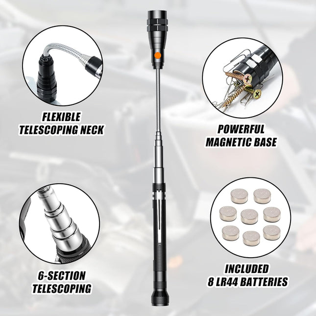 Magnetic Pickup Tool with LED – Telescoping Gadget Gift for Dad & Men