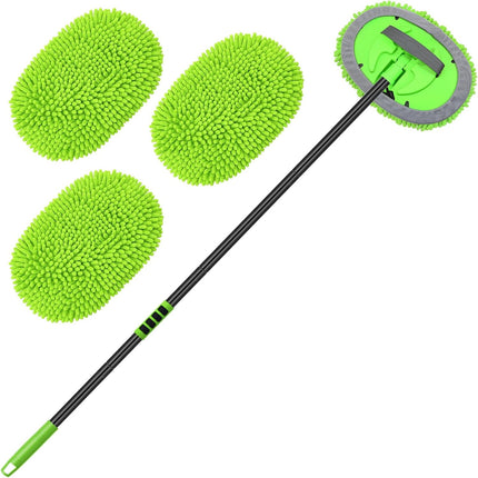 62" Car Wash Brush Kit with Long Handle, Microfiber Mop & Scratch-Free Detailing Set