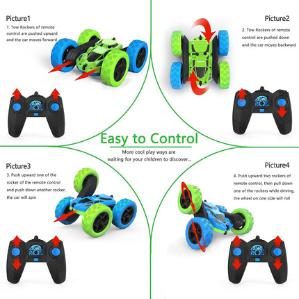 Remote Control Car Kids 4WD 360° Flip Stunt Car LED Lights Rechargeable