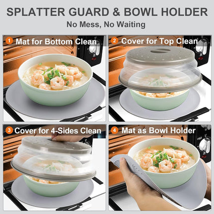 Microwave Place Mat & Food Cover – Multi-Use Silicone Kitchen Accessory