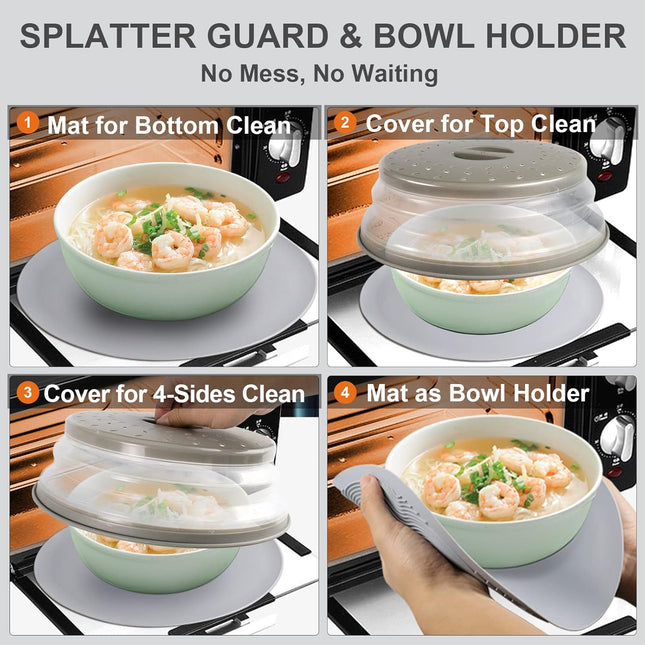Microwave Place Mat & Food Cover – Multi-Use Silicone Kitchen Accessory