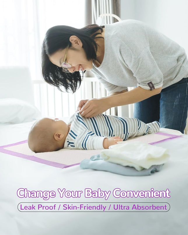 Baby Disposable Changing Pads – 100 Pack, Ultra Soft & Waterproof, 13x18in