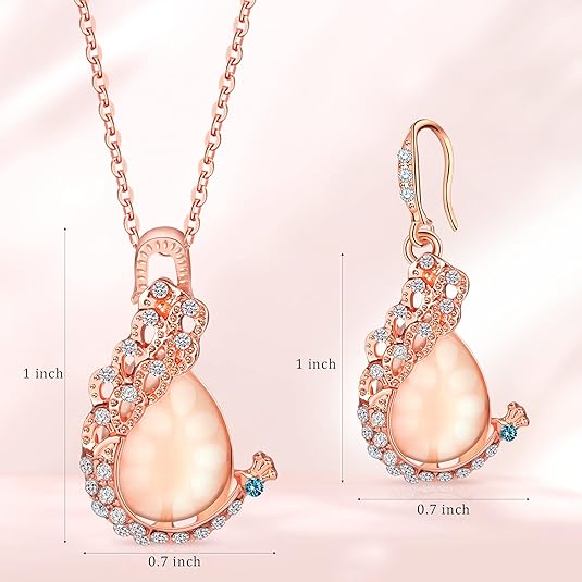 4-Piece Peacock Jewelry Set for Women – Crystal Necklace, Earrings, Rhinestone Pendant