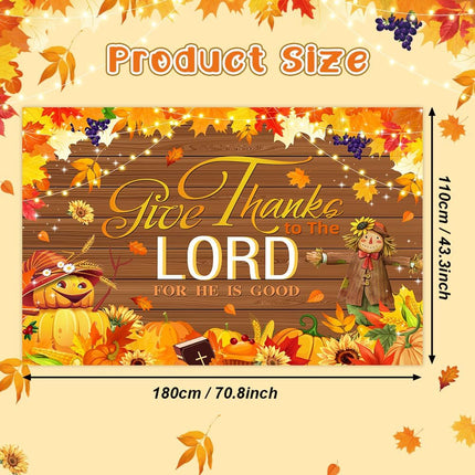 Thanksgiving Photo Backdrop – “Give Thanks to The Lord,” Autumn Decor