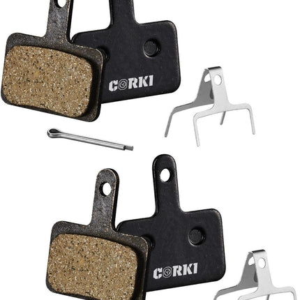 2 Pairs Bike Disc Brake Pads for Shimano Deore & Tektro TRP, Resin & Sintered