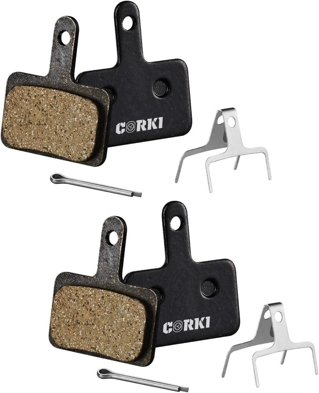 2 Pairs Bike Disc Brake Pads for Shimano Deore & Tektro TRP, Resin & Sintered