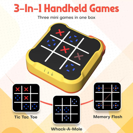 Tic Tac Toe Bolt Game Handheld Electronic Puzzle Travel Game for Kids