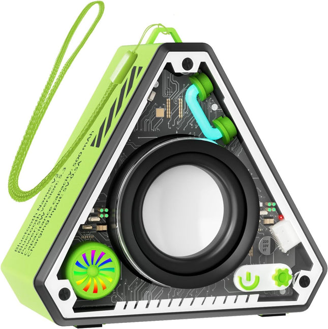 Feixg Mini Portable Bluetooth Speaker – TWS Dual Pairing, LED Lights & Lanyard, Outdoor/Home Use