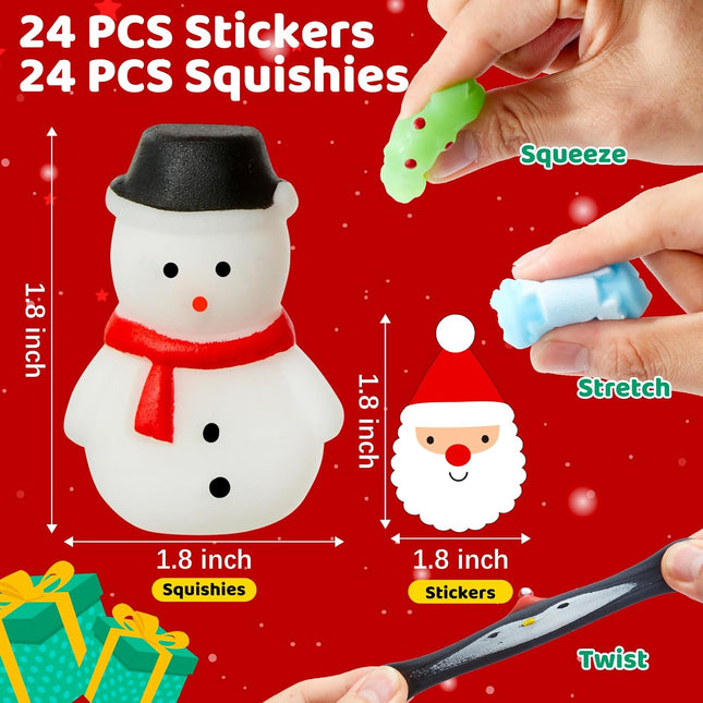 24PCS Kawaii Squishy Toys – Mini Mochi Fidget & Sensory Toys for Kids
