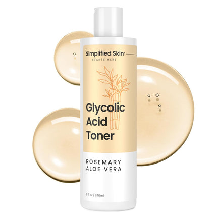 Glycolic Acid Toner 8% – Hydrating AHA Face Toner with Aloe & Rosemary, 8oz