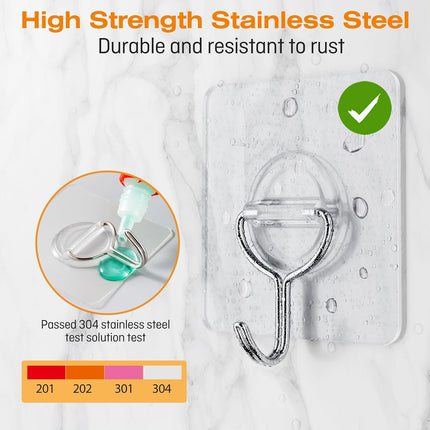 48 Pack Heavy Duty Adhesive Wall Hooks – Max 33lbs, Waterproof & Rustproof