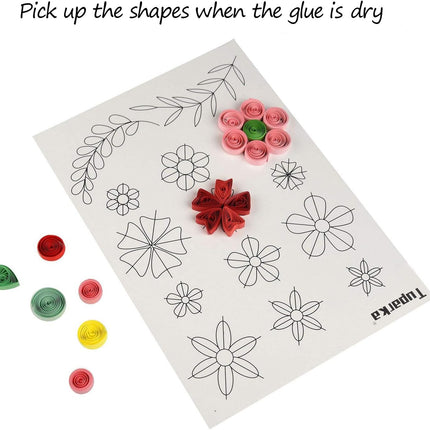 15 PCS Paper Quilling Kit 29 Colors 600 Strips DIY Craft Handcraft Tool Set