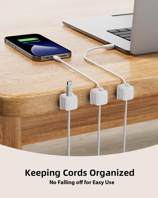 8PCS Magnetic Cord Holders, Strong Adhesive Cable Organizer for Charging Wires