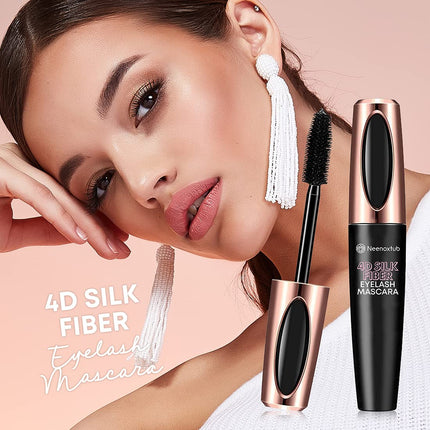 4D Silk Fiber Lash Mascara 2PK, Lengthening & Volumizing, Waterproof, Smudge-Proof Black