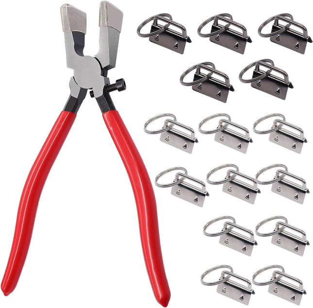 15-Piece Key Fob Kit – Hardware & Pliers for Lanyard, Wristlet & Keychain Crafts