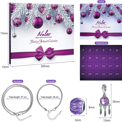Jewelry Advent Calendar 2025, DIY Bracelet & Necklace Jewelry Making Kit for Christmas