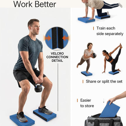 2-in-1 Foam Balance & Kneeling Pad, Non-Slip Cushion for Yoga & Core Training