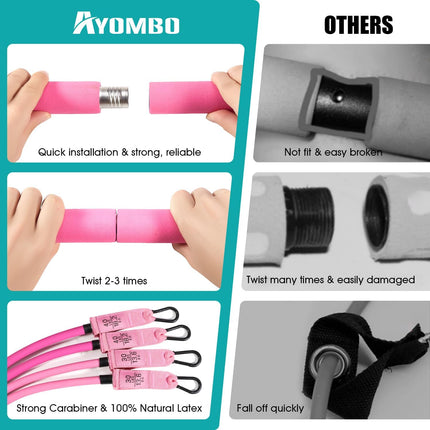 Pilates Workout Bar Kit: Adjustable Resistance Bands for Full-Body Strength Training at Home