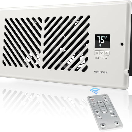 Quiet Smart Air Vent Fan for 4"x10" Registers, Remote & Thermostat