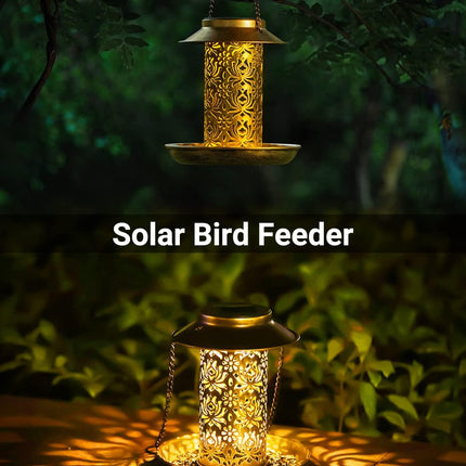 Solar Bird Feeder – Metal Hanging Feeder for Cardinals & Wild Birds