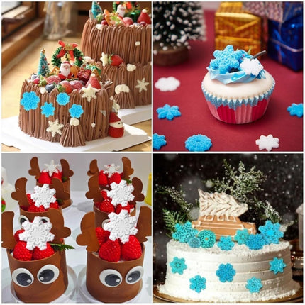 2PCS Snowflake Silicone Fondant Molds – Christmas Baking & Cake Decor