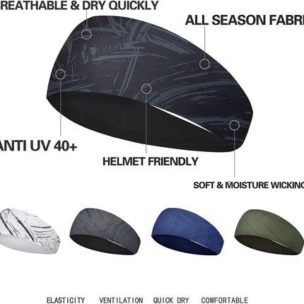 5 Pack Men's Sports Headbands Moisture Wicking Sweatbands for Running and Gym
