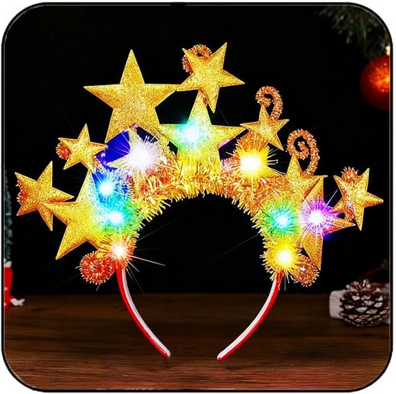 LED Star Headband for Women – Glowing Rave & Party Hair Accessory