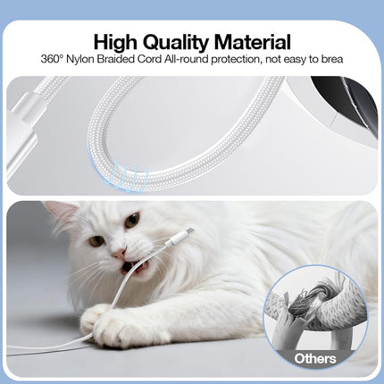 2-in-1 USB-C Fast Charging Cable – Built-In Apple Watch Charger for iPhone