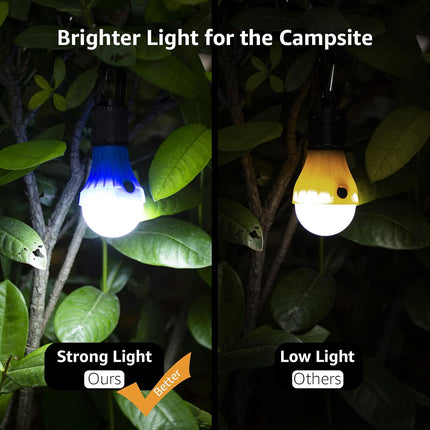 LED Camping Lantern 4 Pack, Battery Powered Hanging Tent Lights, 3 Modes